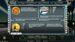 Mega F Paytable
